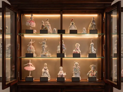 Collector cabinet with figurines