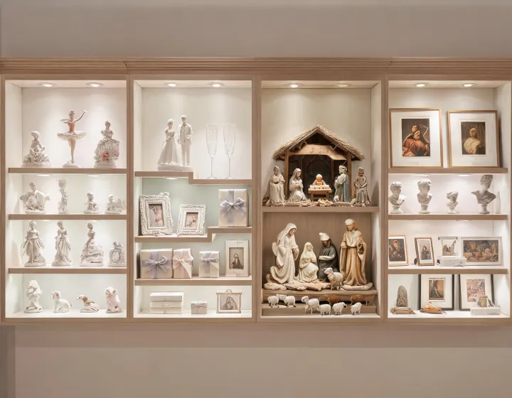 Segmented porcelain retail display